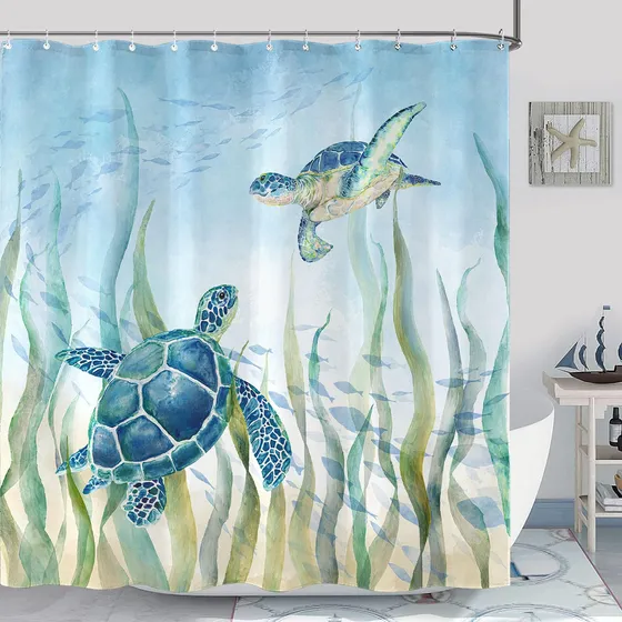 Cortina Ducha Nautica Mar Baño Tematica Costera Decoracion X