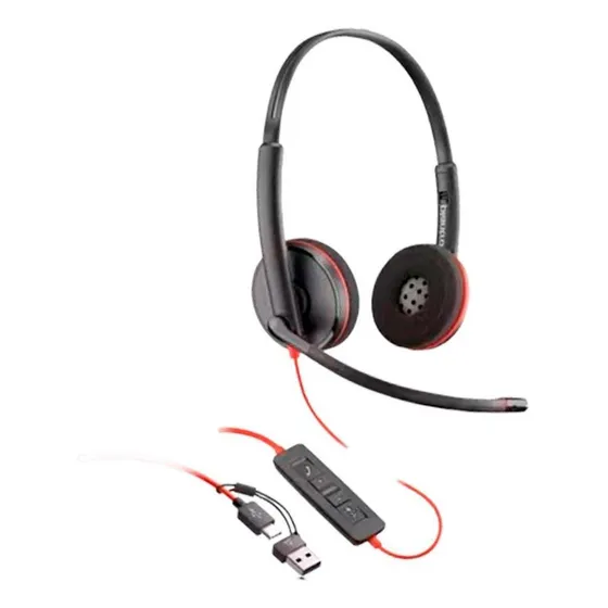 Auriculares Poly C3220 con adaptador USB-A/USB-C 8x228a6