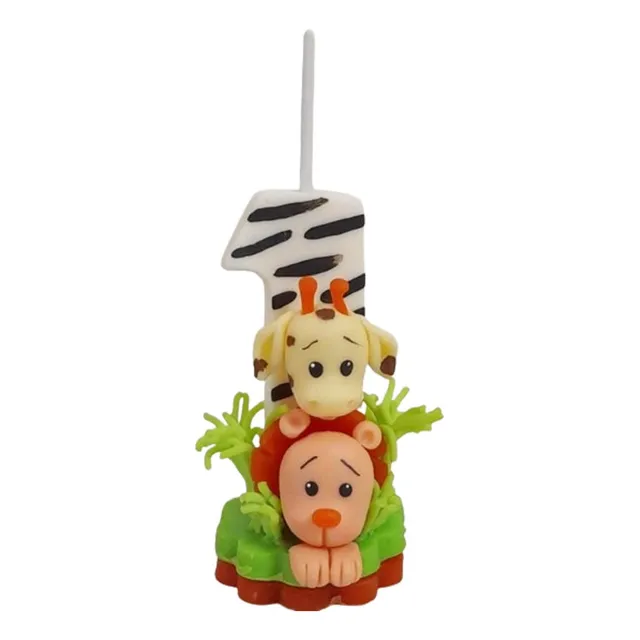 Vela Cotillon Animales De La Selva Porcelana Fría