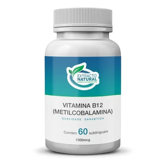 Metilcobalamina Vitamina B12 1.000mcg 60cps Sublingual Sabor Sem sabor