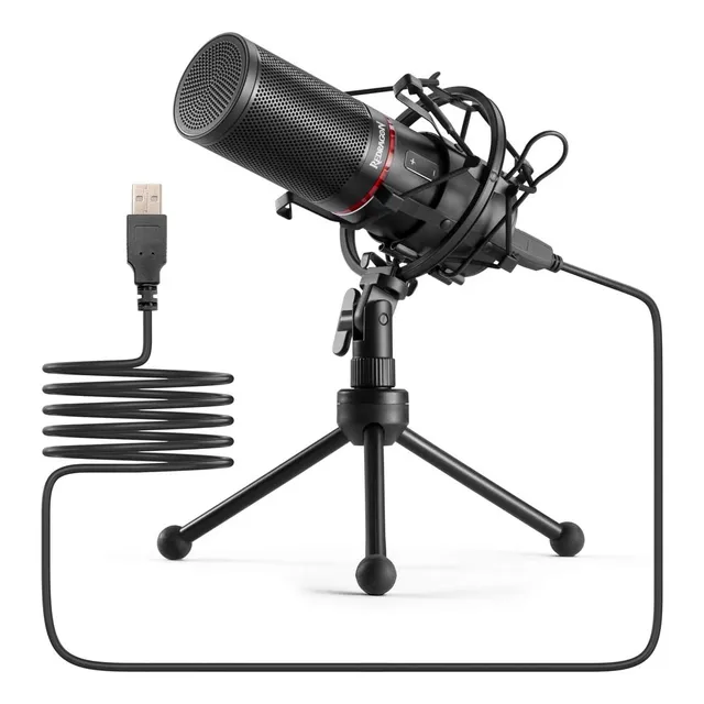 Micrófono Condensador Usb Cardioide Redragon Blazar Trípode