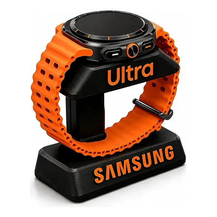 Suporte Carregador Relógio Samsung Watch 4,5,6,7, Fe, Ultra Laranja