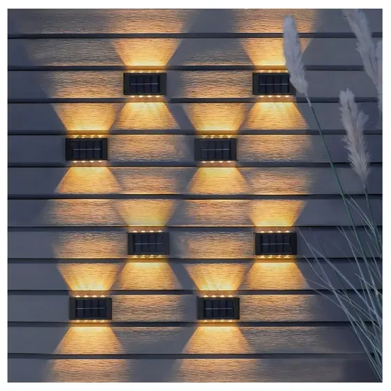 Kit 4 Luces Solares Led Patio Jardín Para Escaleras Y Muros Color Negro | Cuotas sin interés