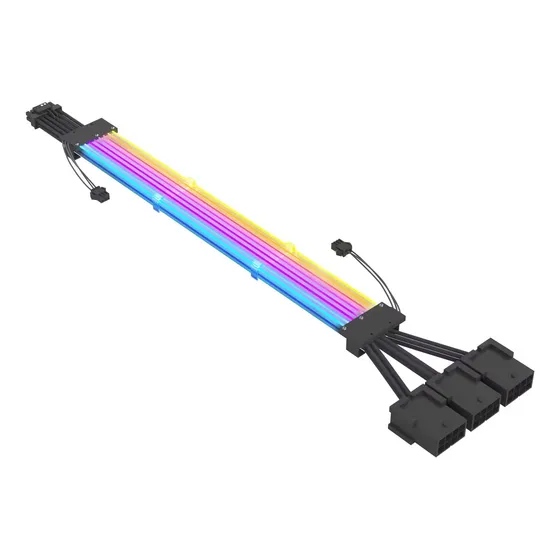 Cable Extensión Argb Iceberg 12vhpwr A 3x 8 Pin Gpu Negro