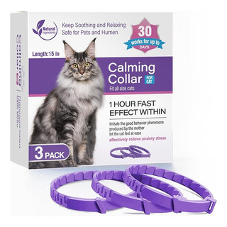 Collar Calmante De Feromona Para Gatos 3 Collares Ajustables Collar Calmante De Feromona Para Gatos 3 Collares Ajustables