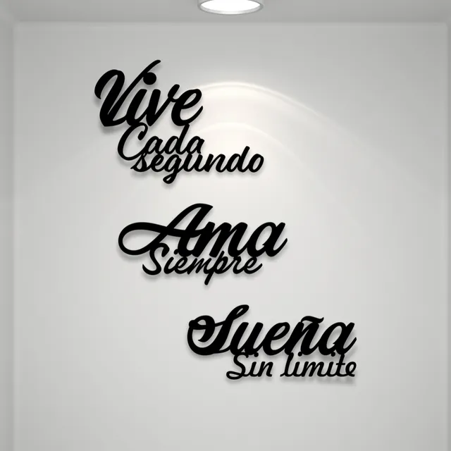 Set De 3 Cuadros Vive, Ama, Sueña Calado Laser En Madera Mdf