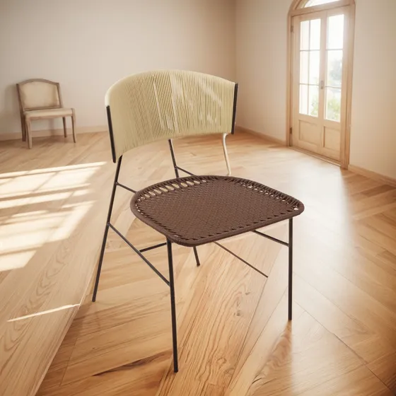 Sillas Comedor Tejida Artesanales Mimbre Fija Moderna Jardín