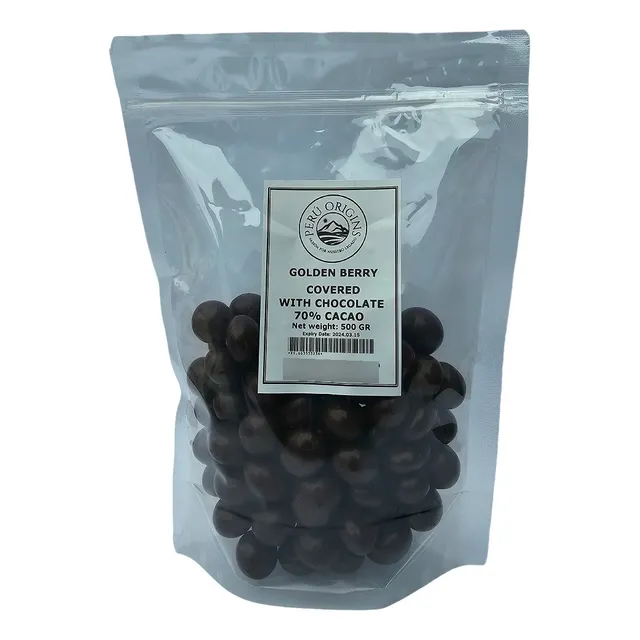 Aguaymanto Recubierto Con Chocolate 70% Orgánico - 500 Gr.