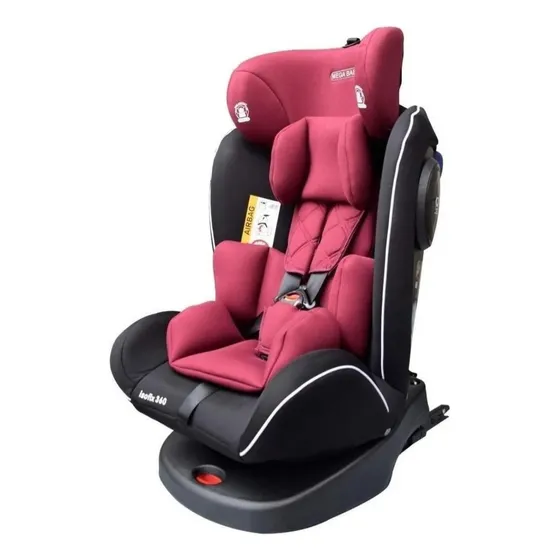Butaca Silla Bebe para Auto Gioco Safe 4 En 1 Isofix 360° Ajustable Reclinable Niveles 1 2 y 3 Rojo