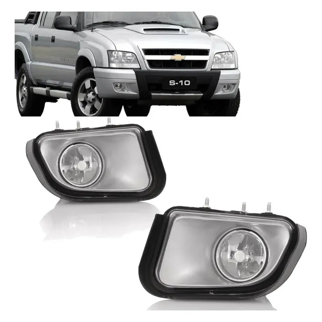 Par Farol Milha Chevrolet S10 Lente Vidro 2001 02 03 04 A 10