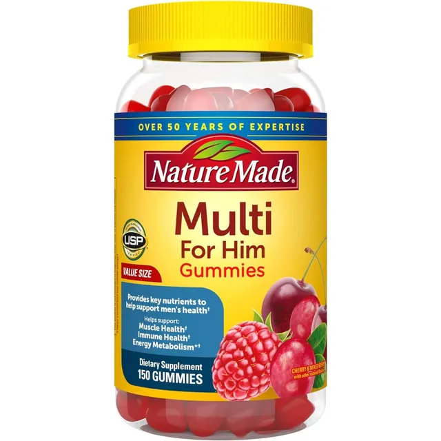 Multivitamínico Para Hombres Nature Made 150 Gomitas Sabor Cereza