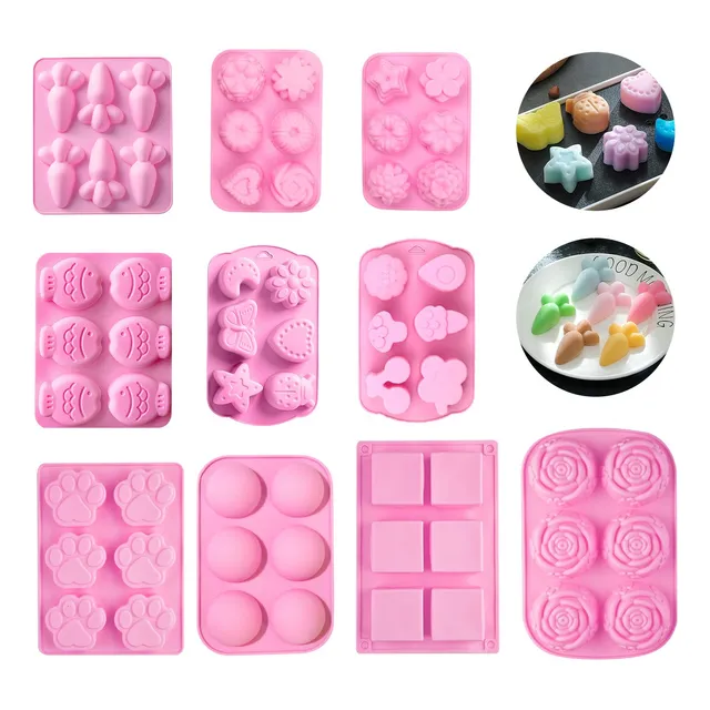 10pcs Molde Silicona De 6 Agujeros Para Jabones Repostería
