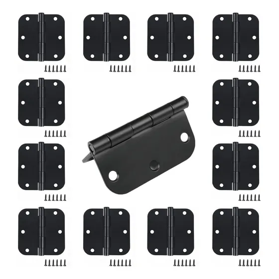 Bisagra Vida Buenas 9 Bisagra De Puerta De Tubo Redondo De 1cm De Diámetro Color Negro Acabado Negro Unidad