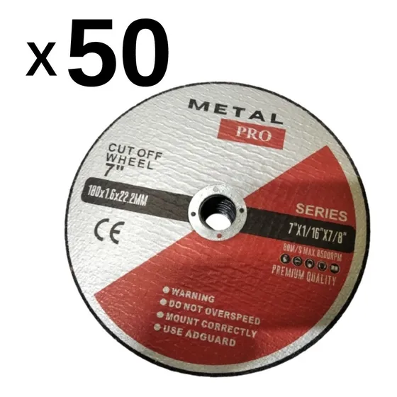 Discos De Corte Extrafino 7 Pulgadas Metal Pro (50) 