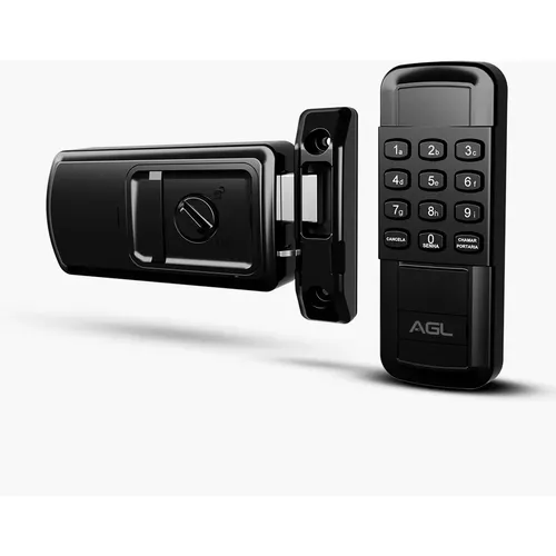 Fechadura Digital AGL X3 Biometrica Preta Senha P/ Porta
