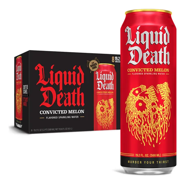 Liquid Death Sparkling Water, Convicted Melon 568 Ml (8 Pz)
