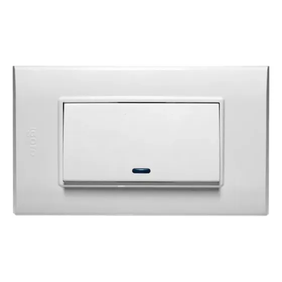 Interruptor Pulsador Sencillo De Luz Blanco B512-w Igoto