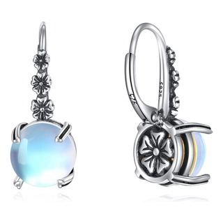 Pendientes De Piedra Lunar De Plata De Ley Con Piedra Lunar, Pendientes De Piedra Lunar De Plata De Ley Con Piedra Lunar,