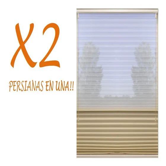 Persiana Hunter Douglas Duette Duolitte Beige 2 En Una Sola!