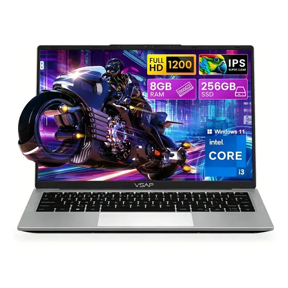 Laptop VSAP Intel CORE I3 8gb Ram 256gb Ssd Notebook DDR4 Windows 11 Pro 14in
