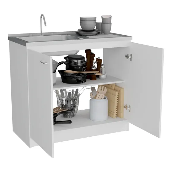 Mueble Inferior Cocina Napoles 100 Rta Blanco