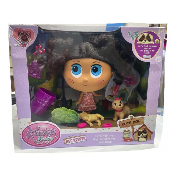 Muñeca Ksimrito Paseadora De Mascotas + Accesorios Kaibibi