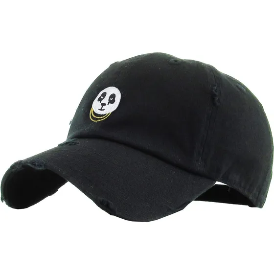 Kbsv-056 Blk Hiphop Panda Bear Bordado Dad Hat Gorra De Polo