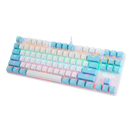 * Teclado Mecânico Bajeal 87 Teclas Com Fio Luz Mista