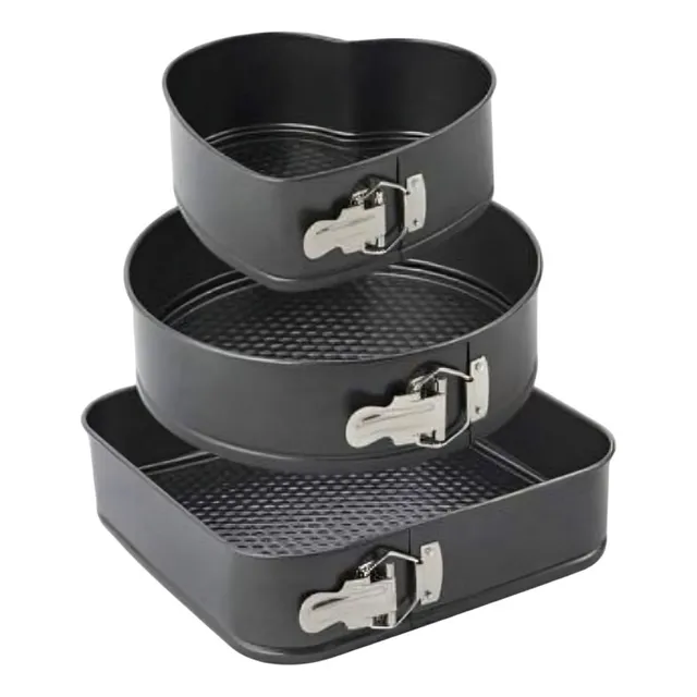 Set 3 Moldes Con Fondo Extraíble Para Hornear Antiadherente