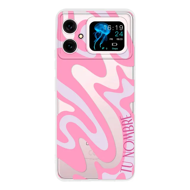 Funda Para Cubot Para Mujer Curvas Rosa Con Tu Nombre