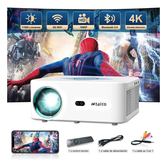 Proyector Profesional Android 4k Wifi Full Hd 1080p 17000lm Blanco