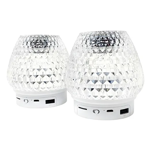 Par De Bocinas Portátiles Highlink Bluetooth Con Luces Led