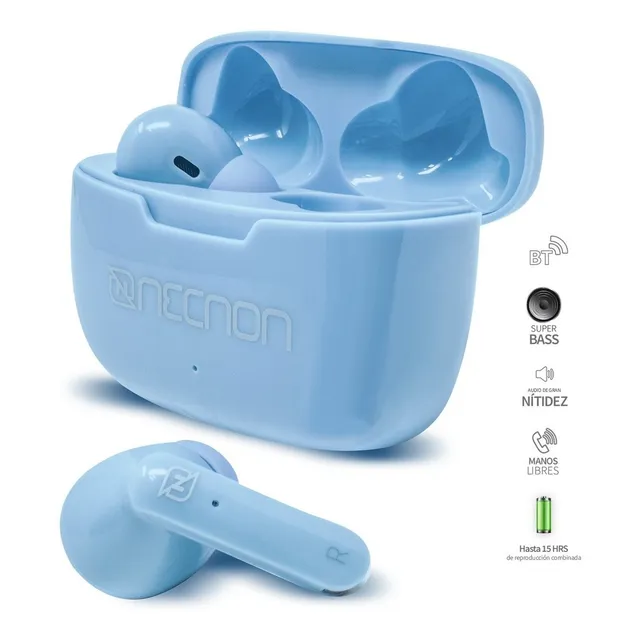 Audifonos Bluetooth Necnon Azul Ntws-03