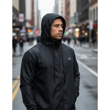 Jaqueta Corta Vento Masculina Impermeável Capuz Zíper Bolso