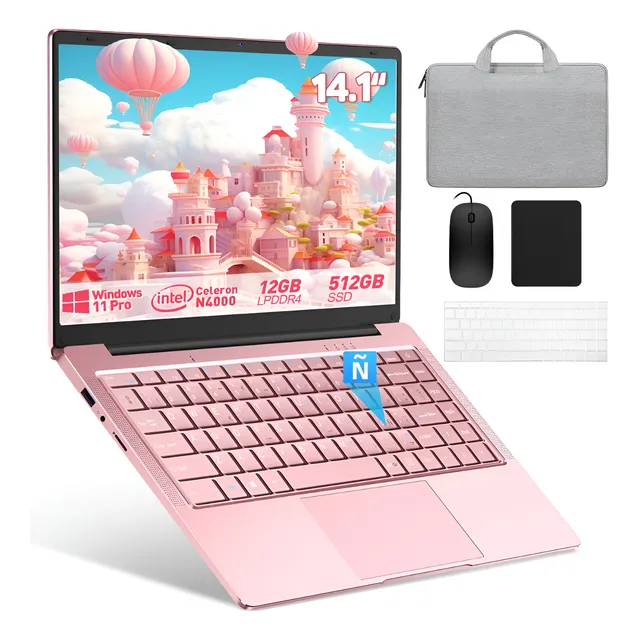 Laptop 14.1'' Notebook Portátil 12gb 512gb Español Teclado