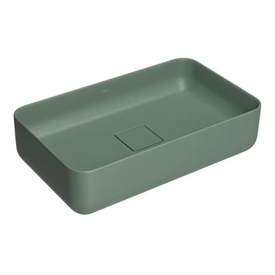 Bacha Lavatorio De Apoyo Rectangular 50x30 Verde Deca Loza