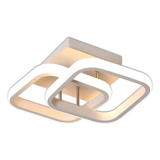 Lustre Led Embutido De Dois Quadrados Modernos