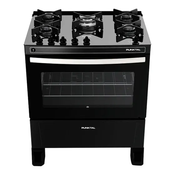 Cocina Punktal Pk-gl5b Glass 5 Color Negro Mi Casa