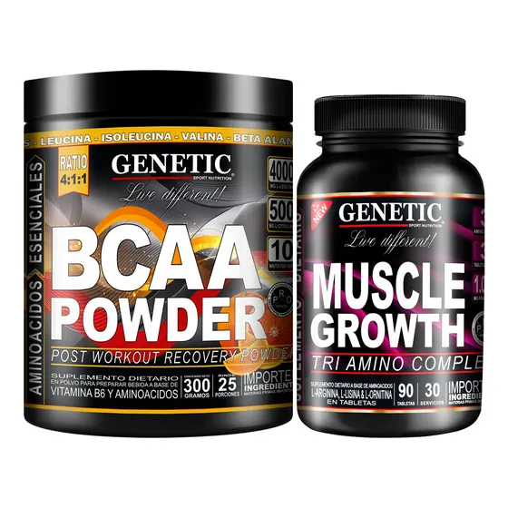 Musculos Macizos Muscle Growth + Bcaa Powder 25 Serv Genetic