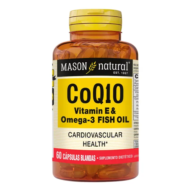 Coq10 Vitamina E & Omega 3 Fish Oil Mason Natural 60 Capsula