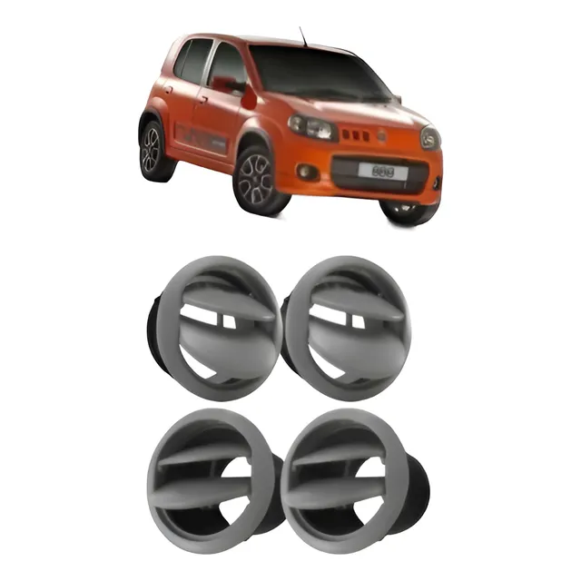Kit 4 Difusor Saida Ar Fiat Uno Vivace Way Attractive Cinza 