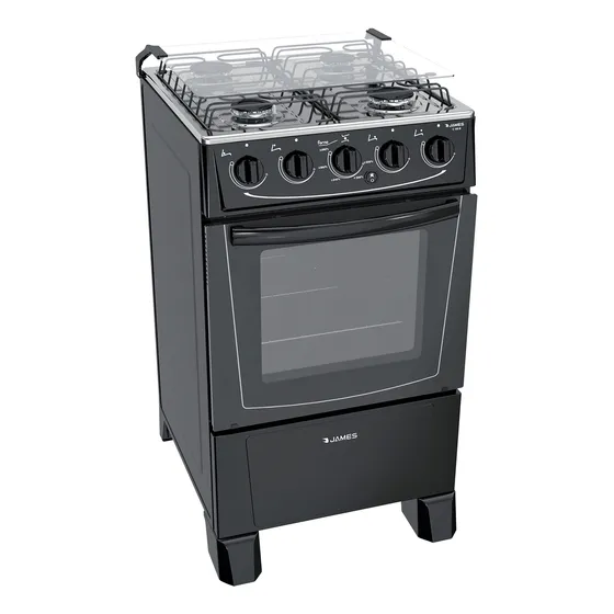 Cocina James C 105 B  Gas Envasado 4 H Negra Sensacion