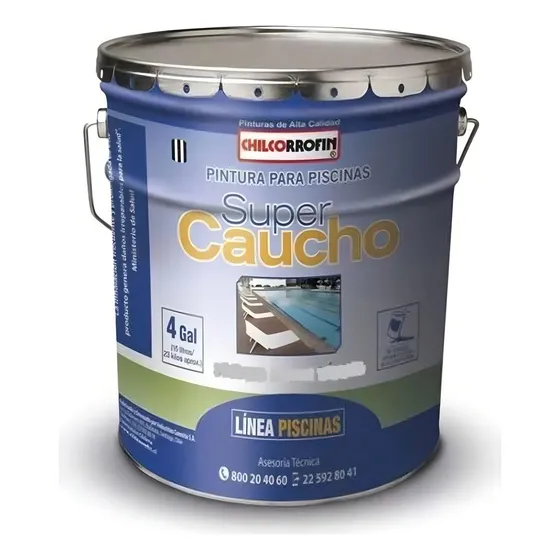 Pintura Para Piscinas 4gl Azul Super Caucho Chilcorrofin
