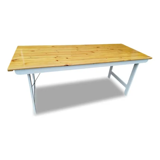 Mesa Plegable Pino 2.00x0.80 Mts Quincho Tapa Color Miel