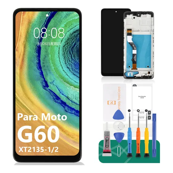 Para Motorola Moto G60 Xt2135 Pantalla Táctil Lcd Con Marco