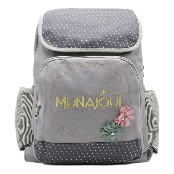 Mochila Munaiqui Modelo Fresh Flower Whisper De Lona Algodón