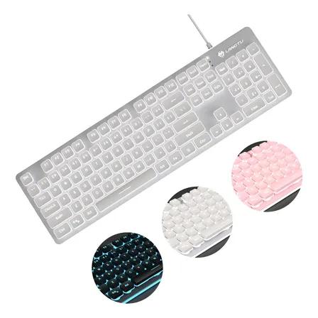 Teclado Mecánico Membrana L1 Silencioso Con Luces Y Cable