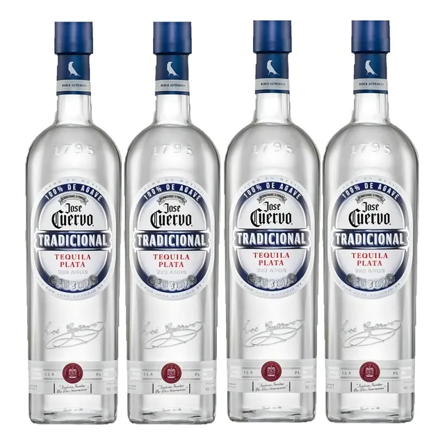 Pack De 4 Tequila Jose Cuervo Tradicional Plata 950 Ml