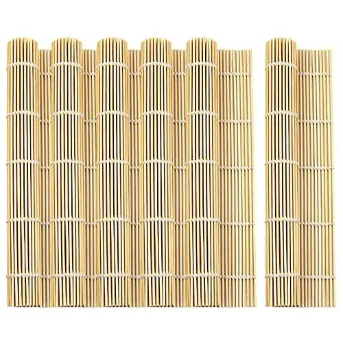 6 Pcs Estera De Bambú   Hacer Sushi De 9.5  X 9.5 