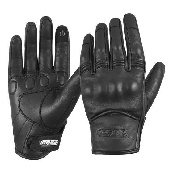 Guante Moto Gp23 Racer Gt10 Cuero Protecciones Negro - Rvm